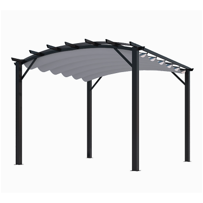 Habrita Pergola arche structure mixte Aluminium/Acier coloris gris