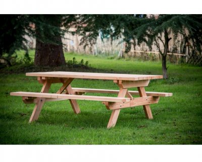 Habrita Table foresti&egrave;re MUNICH en douglas longueur 190 cm 6 personnes