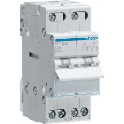 HAGER  Conmut. mod, 2P,40A, com&uacute;n arriba, I-0-II