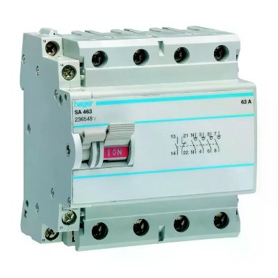 HAGER  SA463 Interrupteur &agrave; d&eacute;clenchement libre 4P 63A
