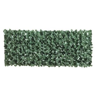 OUTSUNNY Haie artificielle brise-vue d&eacute;coration rouleau 2,4L x 1H m feuillage r&eacute;aliste anti-UV vert 