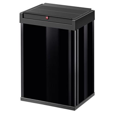HAILO  0840-141 Poubelle, Acier Inoxydable, Noir, 26 x 34 x 50 cm