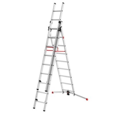 HAILO  - Echelle transformable ProfiLot 3 plans 3x9 &eacute;chelons 6m60 alu