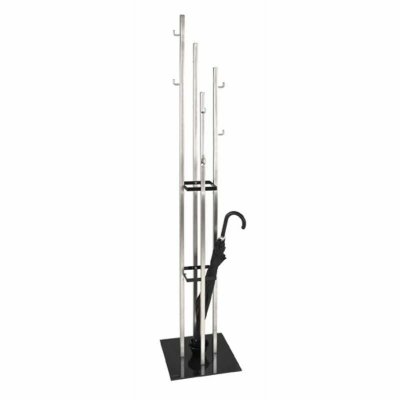 PARIS PRIX Haku M&ouml;bel 89777 Portemanteau Optique INOX/Noir 35 x 35 x 182 cm