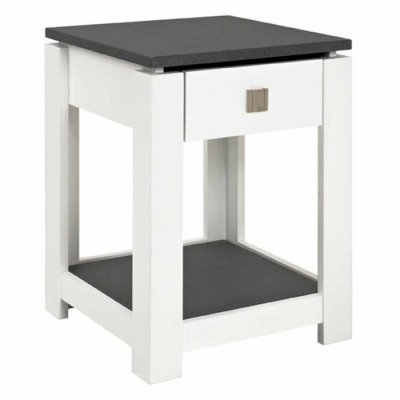 Haku Moebel 42566 console, MDF, Optique Granit/Blanc, 40x40x55 cm