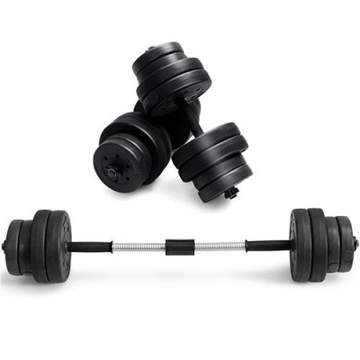 COSTWAY Halt&egrave;res de Musculation R&eacute;glables 30KG 2 en 1 -  - Poign&eacute;e Confortable