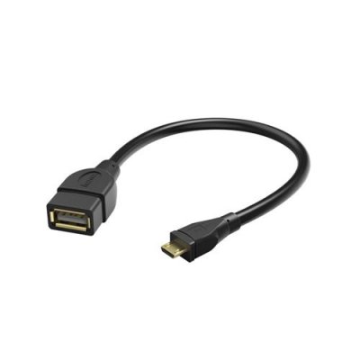 HAMA  C&acirc;ble adaptateur USB 2.0 Fiche OTG Micro-B - Bus A 15 cm Noir