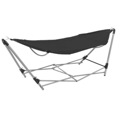 VIDAXL Hamac avec support pliable Noir  - Noir