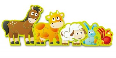 HAPE  forme puzzle animaux et chiffres bois 34 cm 10 pi&egrave;ces
