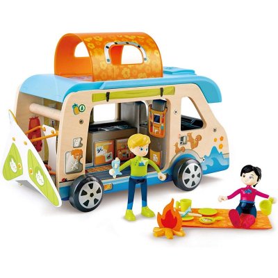 HAPE  - Jeu d'imitation en bois et figurines - E3407 - Camping - car aventure