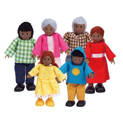 HAPE  poup&eacute;es famille heureuse afro-am&eacute;ricaine e3501 411877