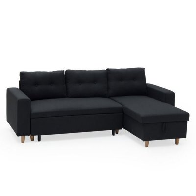 HAPPY GARDEN  Canap&eacute; d'angle convertible WADE 3 places gris anthracite