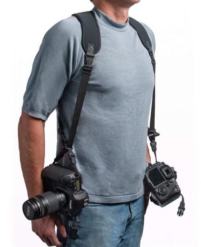  HARNAIS DOUBLE Sling Noir de OPTECH