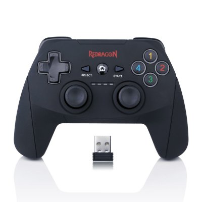 HARROW (G808) Manette de jeu sans fil avec double vibration pour Windows PC & PS3