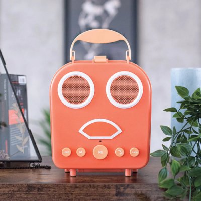 LIVOO Haut-parleur compatible bluetooth en plastique corail