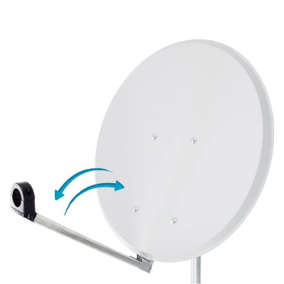 HDSAT  Parabole satellite Acier Blanche 65cm Click-Clack PREMONTEE support Pliable Repliable