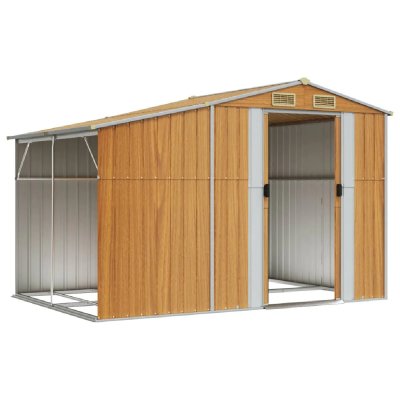 HELLOSHOP26  Abri jardin m&eacute;tallique - Marron 277x192x179 cm
