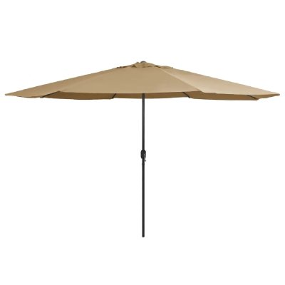 HELLOSHOP26  Parasol d'e x t&eacute;rieur avec m&acirc;t en m&eacute;tal 400 cm taupe 02_0008267