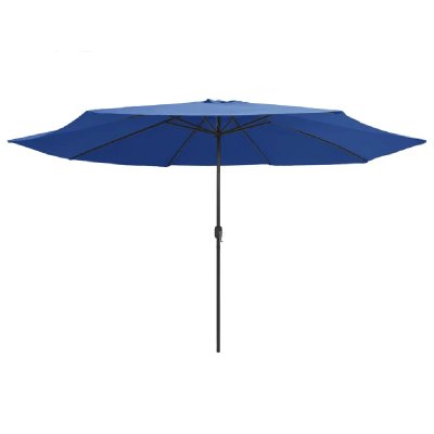 HELLOSHOP26  Parasol d'ext&eacute;rieur avec m&acirc;t en m&eacute;tal 400 cm bleu azur&eacute; 02_0008264