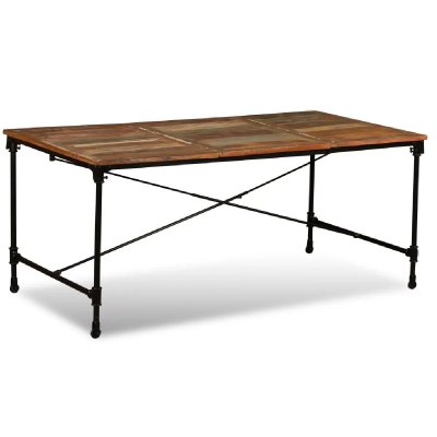 Helloshop26 Table de Salon Bois de R&eacute;cup&eacute;ration - Industriel