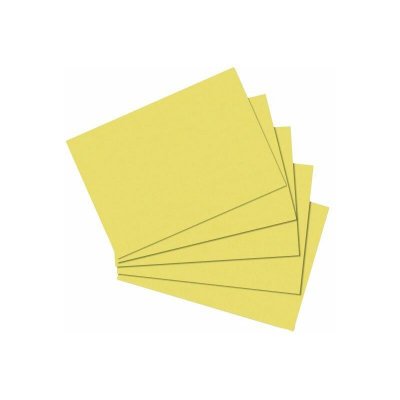 HERLITZ  Fiches bristol, A6, uni, jaune - Lot de 5