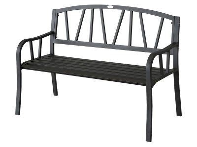 HESPERIDE  - Banc de jardin en m&eacute;tal Alvernia - Hesp&eacute;ride - Anthracite