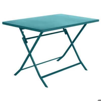 HESPERIDE Hesp&eacute;ride Table de Jardin Pliante rectangulaire Greensboro Bleu Canard
