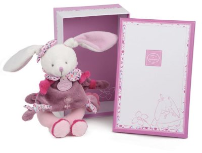 DOUDOU ET COMPAGNIE Hochet  Cerise le Lapin Rose 19 cm 
