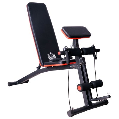 HOMCOM  - appareil abdominaux - acier ABS - 160x54x106cm - Noir Rouge