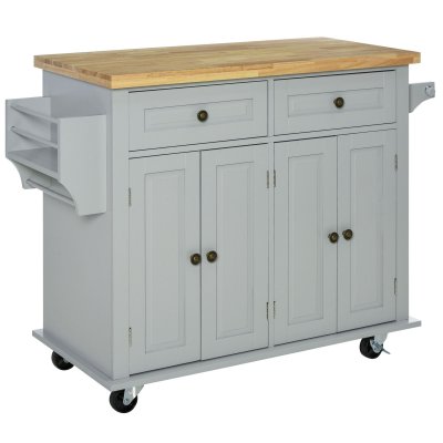 HOMCOM - desserte - Bois - 111x44x82cm - Gris