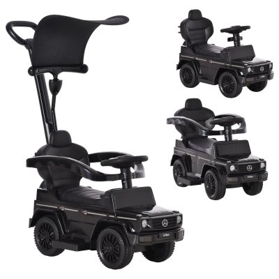 HOMCOM  - voiture &agrave; pousser - PP - 85.5x40.5x95cm - Noir