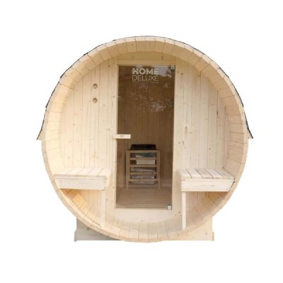 HOME DELUXE  - Sauna d'ext&eacute;rieur &agrave; tonneau lahti deluxe l - 195 x 220 cm pour 4 personnes