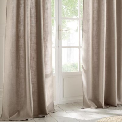 HomeMaison Rideau Uni Esprit Tweed, Polyester, Lin, 260x140 cm