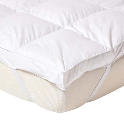 HOMESCAPES  - Surmatelas en plumes d'oies, 90 x 190 cm - Blanc