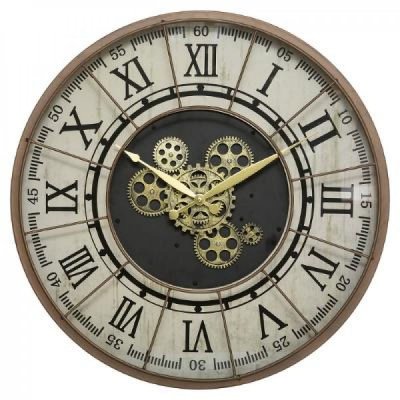 Horloge m&eacute;tal m&eacute;canique d 57 cm stella - atmosphera