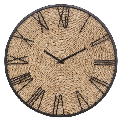 Horloge M&eacute;tal Paille Nico D50 Atmosphera cr&eacute;ateur d'int&eacute;rieur - Beige