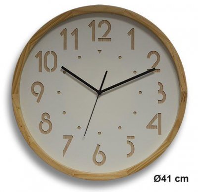 Horloge murale analogique Oslo silence - &Oslash; 41 cm - coloris bois clair