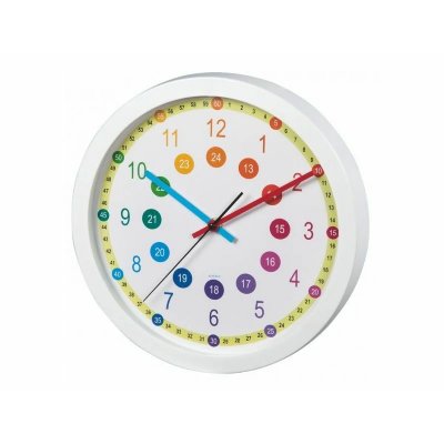 Horloge murale pour enfant Easy Learning, diam. 30 cm, silencieuse