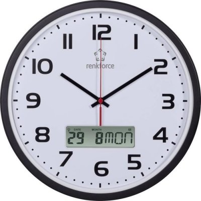 Horloge murale radiopilot&eacute;e renkforce hd-wrcl135 32 cm x 4.5 cm noir