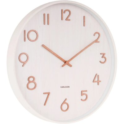 Horloge murale ronde en bois D40cm blanc