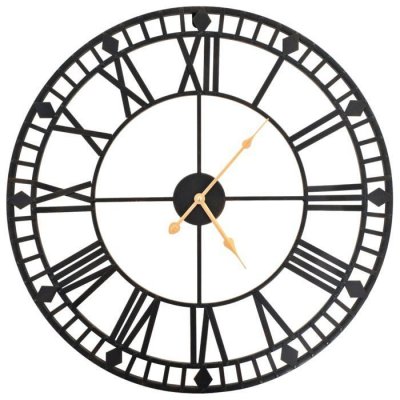 Horloge murale vintage avec mouvement &agrave; quartz m&eacute;tal 60 cm xxl