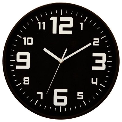 Horloge Pendule Murale silencieuse - Diam&egrave;tre 30 cm - Coloris Noir
