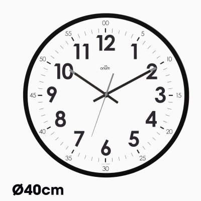 Horloge quartz silencieuse Oris - Diam&egrave;tre 40 cm - Noire - Orium