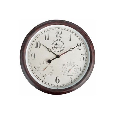 Horloge thermom&egrave;tre hygrom&egrave;tre ext&eacute;rieure