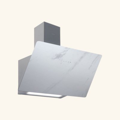 SILVERLINE Hotte cuisine murale STRONG c&eacute;ramique blanc marbr&eacute; 80 cm