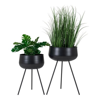 HOUSE NORDIC  Pots &agrave; fleurs 2 pcs Kira Noir