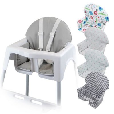 MONSIEUR BEBE Housse d'assise pour chaise haute b&eacute;b&eacute; enfant gamme D&eacute;lice - Gris uni