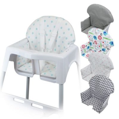 MONSIEUR BEBE Housse d'assise pour chaise haute b&eacute;b&eacute; enfant gamme D&eacute;lice - Pois bleus
