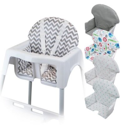 MONSIEUR BEBE Housse d'assise pour chaise haute b&eacute;b&eacute; enfant gamme D&eacute;lice - Zig zag gris