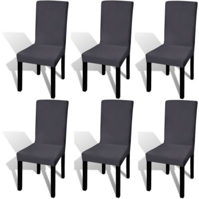 VIDAXL Housse de chaise droite extensible 6 pcs anthracite  Anthracite
